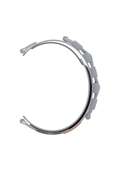 Huawei Gt2 42mm Scks Krd-112 20mm Orbital Örgülü Halat Tasarımlı Naylon Kumaş Hasır Kordon-gri