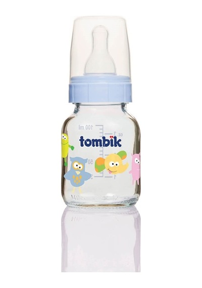 Tombik Cam Biberon 100 Ml Şaşkın Hayvan-Açık Mavi