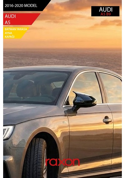 Audı A5 B9 2016-2020 Batman & Yarasa Ayna Kapağı Parlak Piano Black Sport