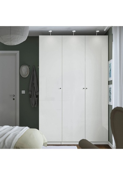 Ikea Beyaz Sağlam Kapaklı Gardırop Beyaz-parlak Cila Beyaz