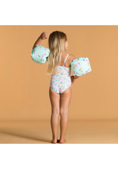 Çocuk Yüzücü Kolluğu ORMAN BASKILI MENTOL YEŞİLİ 15-30 Kg Çok Renkli