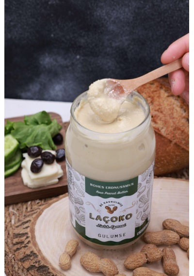 Laçoko İsme Kişiye Özel Şekersiz Saf Katkısız Fıstık Ezmesi Glutensiz Vegan Doğal Az Kavrulmuş Çiğ Yer Fıstığı Ezmesi 3 x 1 KG