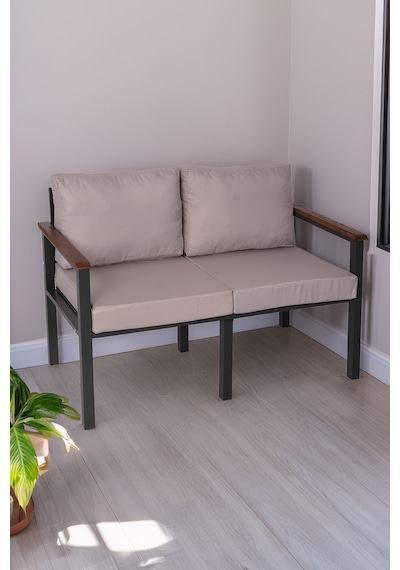 Neokas Bahce Mobilyası, Modern Balkon Mobilyası, Kafe Oturma Takımı, Teras Koltugu, 1 İkili Koltuk Gri Neokas Bahce Mobilyası, Modern Balkon Mobilyası, Kafe Oturma Takımı, Teras Koltugu, 1 İkili Koltuk Gri