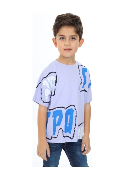 Toontoy Kids Toontoy Erkek Çocuk Stpo Baskılı Tişört Mavi