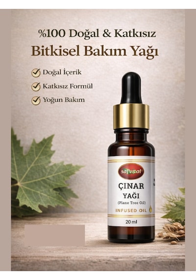 Safvital Çınar Yağı 20 Ml Bitkisel Maserasyon Yağı Aromatik Kullanım Cilt Ve Saç Bakımına Uygun & Aromaterapi