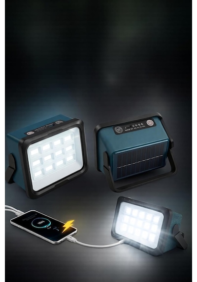 50w Solar Led Projektör 6500k Ultra Güçlü Kamp Lambası Bahçe Aydınlatması
