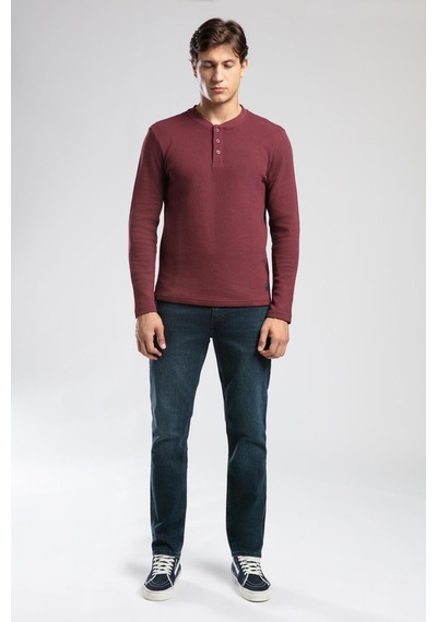 Lee Cooper Hevasa Erkek Patlı Sweatshirt Bordo-21030 Bordo