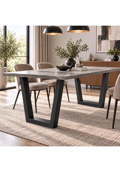 Evkolleksiyon Trapez Tipi Metal Masa Ayağı 2'li Takım 60x72 Cm 60x60 Çelik Profil Antrasit