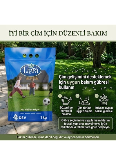 Lippa Pro Special 4s Çim Tohumu, 4 Bileşenli Özel Karışım, 1 Kg