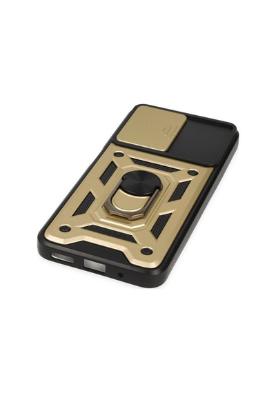 Xiaomi Poco M5 Uyumlu Kılıf Pars Lens Yüzüklü Silikon - Gold