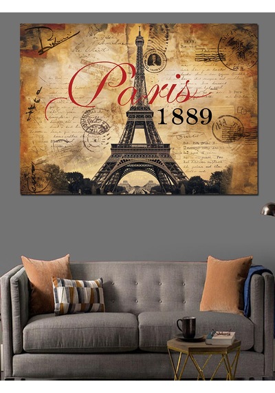Paris 1889 Hatırası Dekoratif Kanvas - Mdf Ahşap Tablo