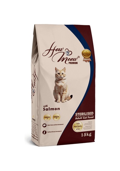 How Meow Kısırlaştırılmış Somonlu Yetişkin Kedi Kuru Maması 15 KG