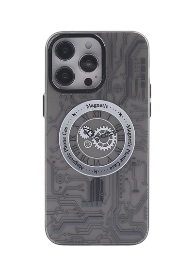 Apple Uyumlu iPhone 14 Pro Max Kılıf Apollo Magneticsafe Desenli Kapak - Apollo Siyah - 1 Çok Renkli,