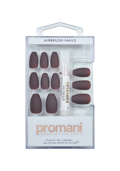 Promani Matte Koyu Bordo Takma Tırnak Kiti