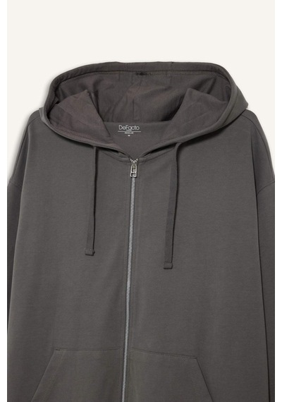 Defacto %100 Pamuk Fermuarlı Sweatshirt F9812ax26spgr206 Gri-gr206