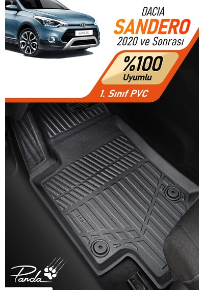 Siyah Dacıa Sandero 2020- Sonrası 4d Havuzlu Paspas Takımı