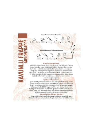 Oze Kavunlu Frappe Tozu 250 G