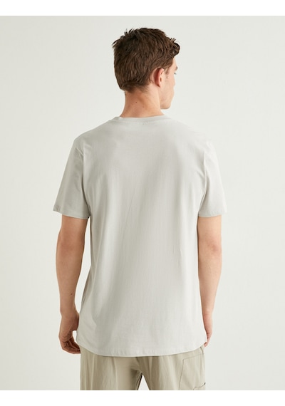Koton Basic Tişört Slim Fit Bisiklet Yaka Kısa Kollu Gri 4sam10842hk Gri