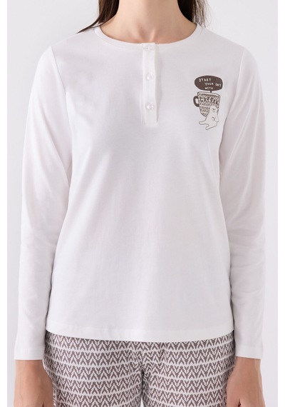 Arnetta Kadın Beyaz Pijama Takımı Ar3087-s-v1 Beyaz