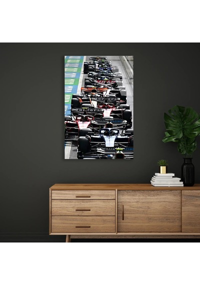 Formula 1 Başlangıç Gridi F1 Cam Tablo Formula 1 Duvar Dekoru 3