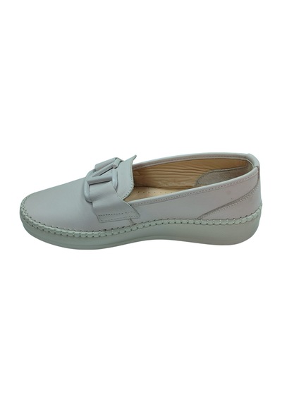 Frida 2044 Kadın Bej 37-41 Deri Tokalı Comfort Ayakkabı Bej