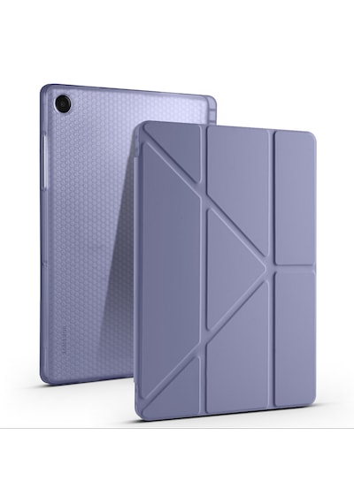 Samsung Galaxy Uyumlu Tab A11 Plus Kılıf Tri Folding Kalem Bölmeli Katlanabilir Standlı Pu Deri Yumuşak Kapak