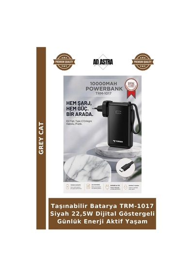 Taşınabilir Batarya Trm-1017 Siyah 22,5w Dijital Göstergeli Günlük Enerji Aktif Yaşam Çok Renkli