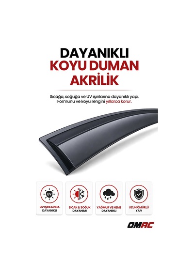 Ford Transit Mk6&mk7 2002-2013 Uyumlu Araca Özel Sport Style Akrilik Cam Rüzgarlığı Koyu 2 Parça