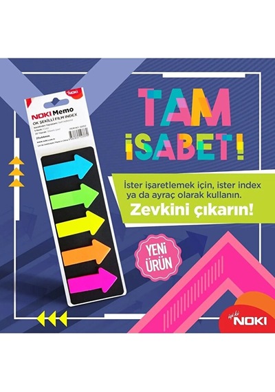Ok Şekilli Şeffaf Film Index 5 Renk X 20 Yaprak