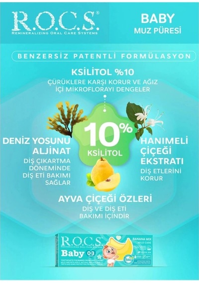 Bebek Diş Macunu Muz Püresi Tadında 0-3 Yaş 45 Gr 285 ML