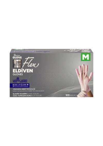 Flex Eldiven Krem M Beden 100'lü - 5 Adet Tarı