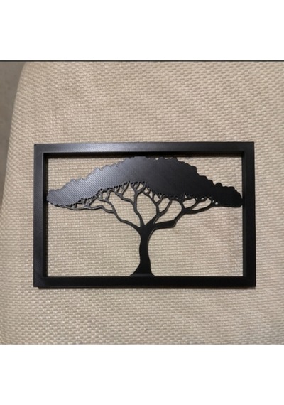 3d Yazıcı Baskı Ağaç Siluet Duvar Dekoru Pla Malzeme 21x14 Cm 21 X 12