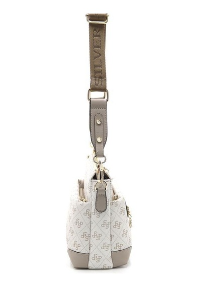 Silver Polo Sp1110 Kadın Çapraz Çanta Monogram Bej-kum