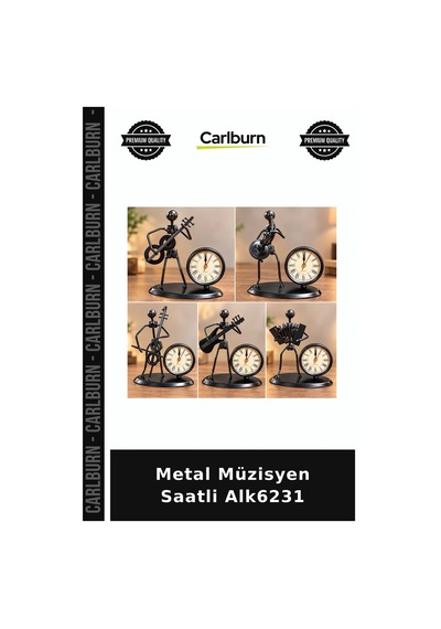 Metal Müzisyen Saatli Alk6231 Tarz Hediyelik Figür Çok Renkli