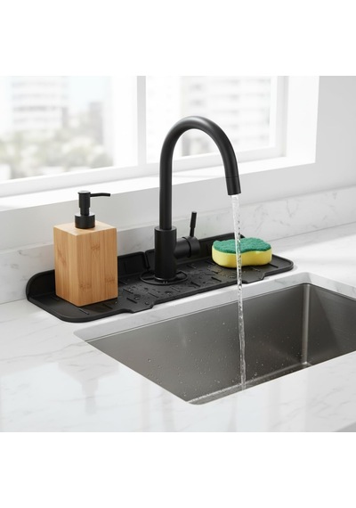 Deconox Silikon Musluk Matı Ve Lavabo Sıçrama Önleyici Mutfak Ve Banyo İçin Su Tahliyeli Tezgah Ko Sku: Smgstk73741e0f21