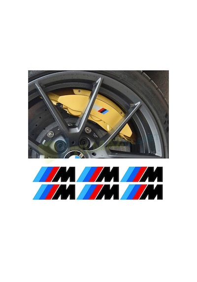Bmw M Logo Kaliper Oto Sticker Yapıştırma Çıkartma Etiket 6 Adet