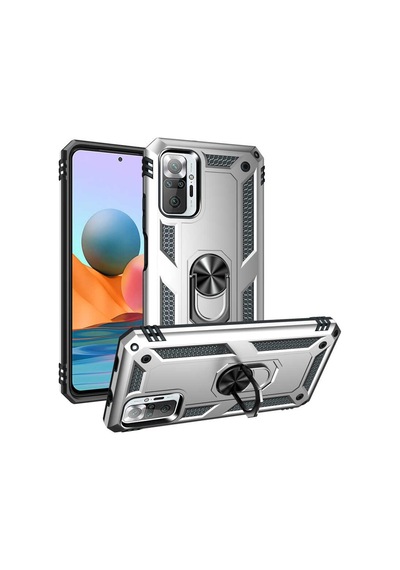Xiaomi Redmi Note 10 Pro Kılıf Vega Yüzüklü Standlı Zırh Kılıf
