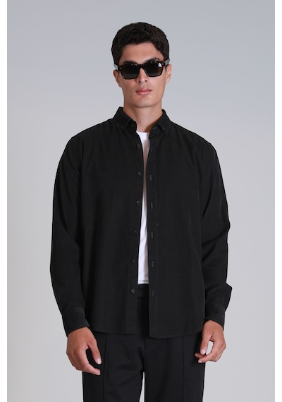 Lufian Water Erkek Basic Gömlek Slim Fit Antrasit Antrasit 112010664100110 Antrasit