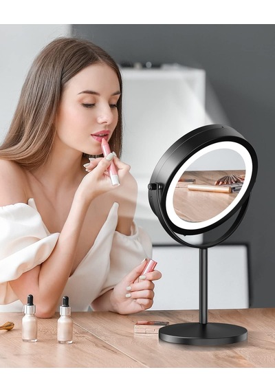 Işıklı Makyaj Aynası, 1x/10x Büyüteçli Led Makyaj Aynası, 7 İnç Ayaklı Kozmetik Ayna Pille Çalışan Akülü Genel