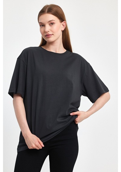 Odda 0008 Kadın Oversize Tişört Füme Odda 0008 Kadın Oversize Tişört Füme