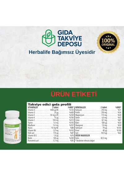 Herbalife2 Vitamin Ve Mineral Kompleks Erkekler İçin 60 Tablet