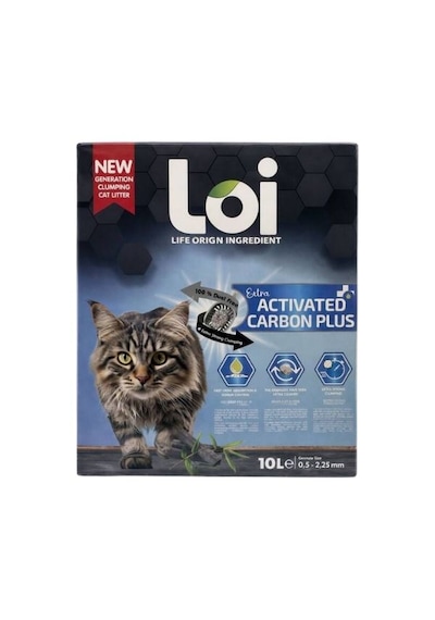 Loi Extra Active Carbon Bentonit Kedi Kumu 10lt Loi Extra Active Carbon Bentonit Kedi Kumu 10lt