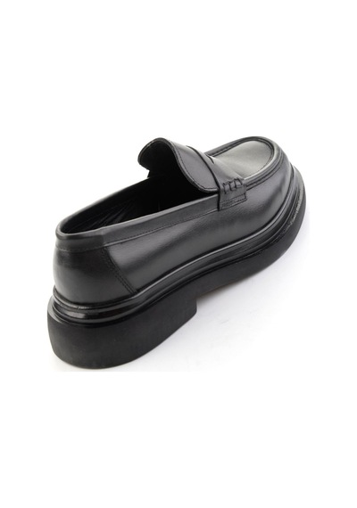Bambi Siyah Antik Hakiki Deri Erkek Loafer Ayakkabı E01820604841