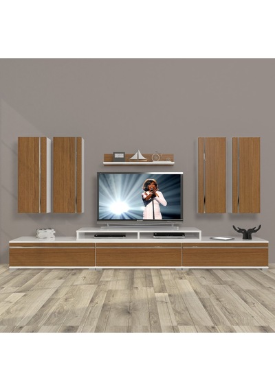 Decoraktiv Ekoflex 8d Mdf Tv Ünitesi Tv Sehpası Beyaz - Ceviz