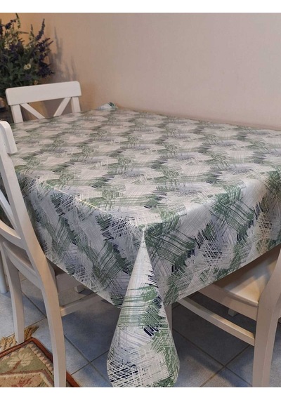 Elyaflı Pvc Masa Örtüsü Modern, Dayanıklı, Silinebilir Ve Şık Görünüm Mrl88 Yeşil