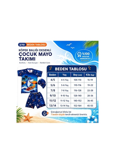 Rony Pony Kids Erkek Çocuk Köpek Balığı Desenli 3 Lü Mayo Takımı Deniz Şortu Tişört Bone Seti Lacivert Rony Pony Kids Erkek Çocuk Köpek Balığı Desenli 3 Lü Mayo Takımı Deniz Şortu Tişört Bone Seti Lacivert