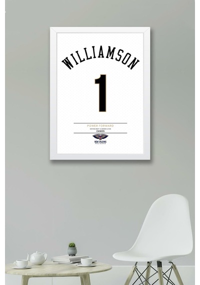 Zion Williamson Forma Çerçeveli Tablo - Nba New Orleans Pelicans Jersey