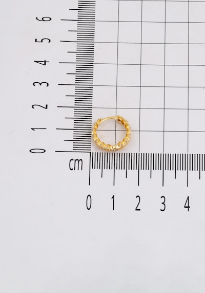 Bilezikci Çivili Model Altın Halka Küpe Sarı Altın