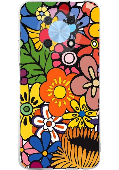 Huawei Nova Y90 İle Uyumlu Retro Color 2 Kamera Korumalı Şeffaf Kılıf Şeffaf