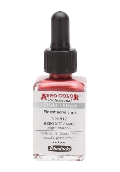 Schmincke Aero Color Akrilik Mürekkep 28 Ml. 917 Aero Metallic Bright Maroon Diğer